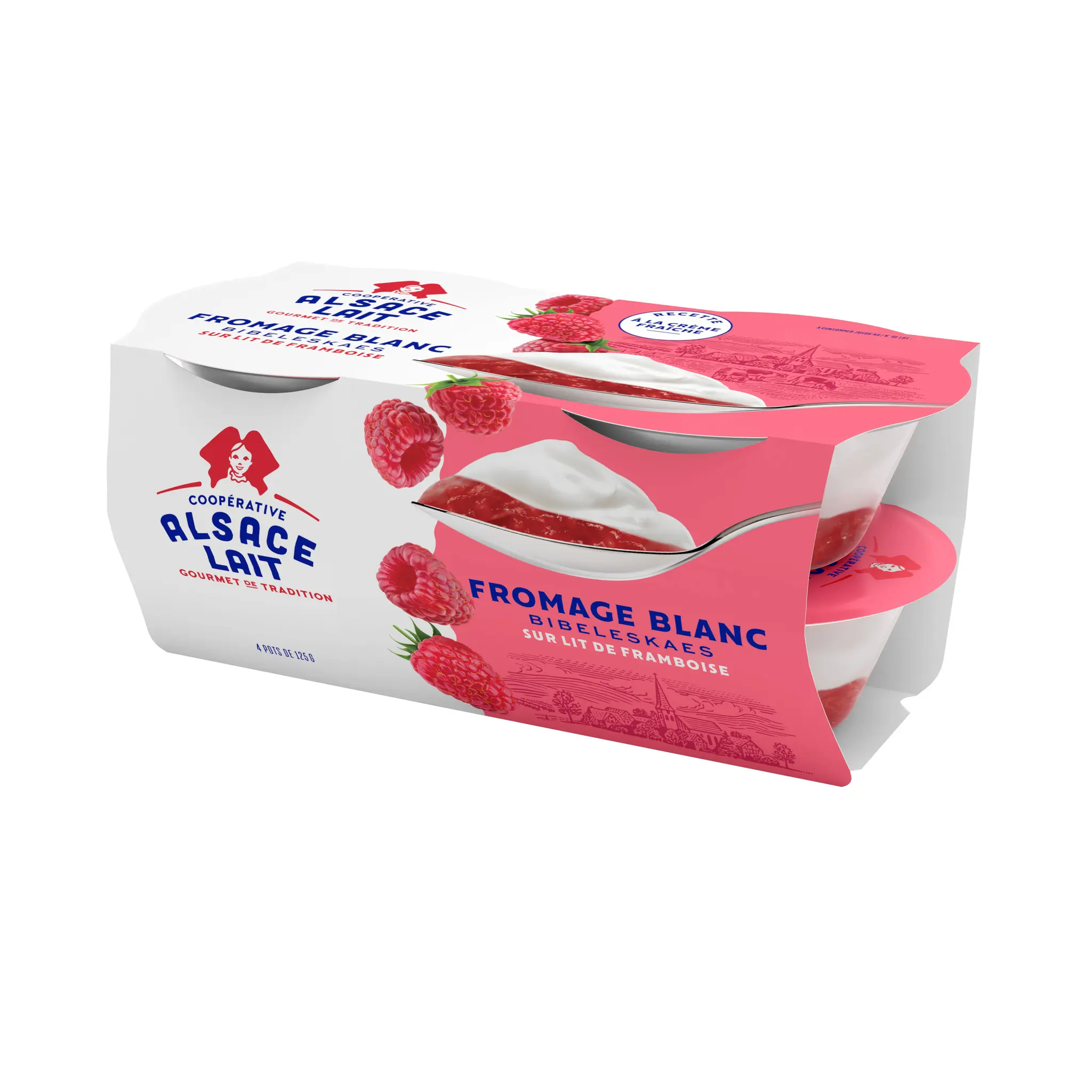 ALSACE LAIT BIBELESKAES - Fromage blanc sur lit de framboises