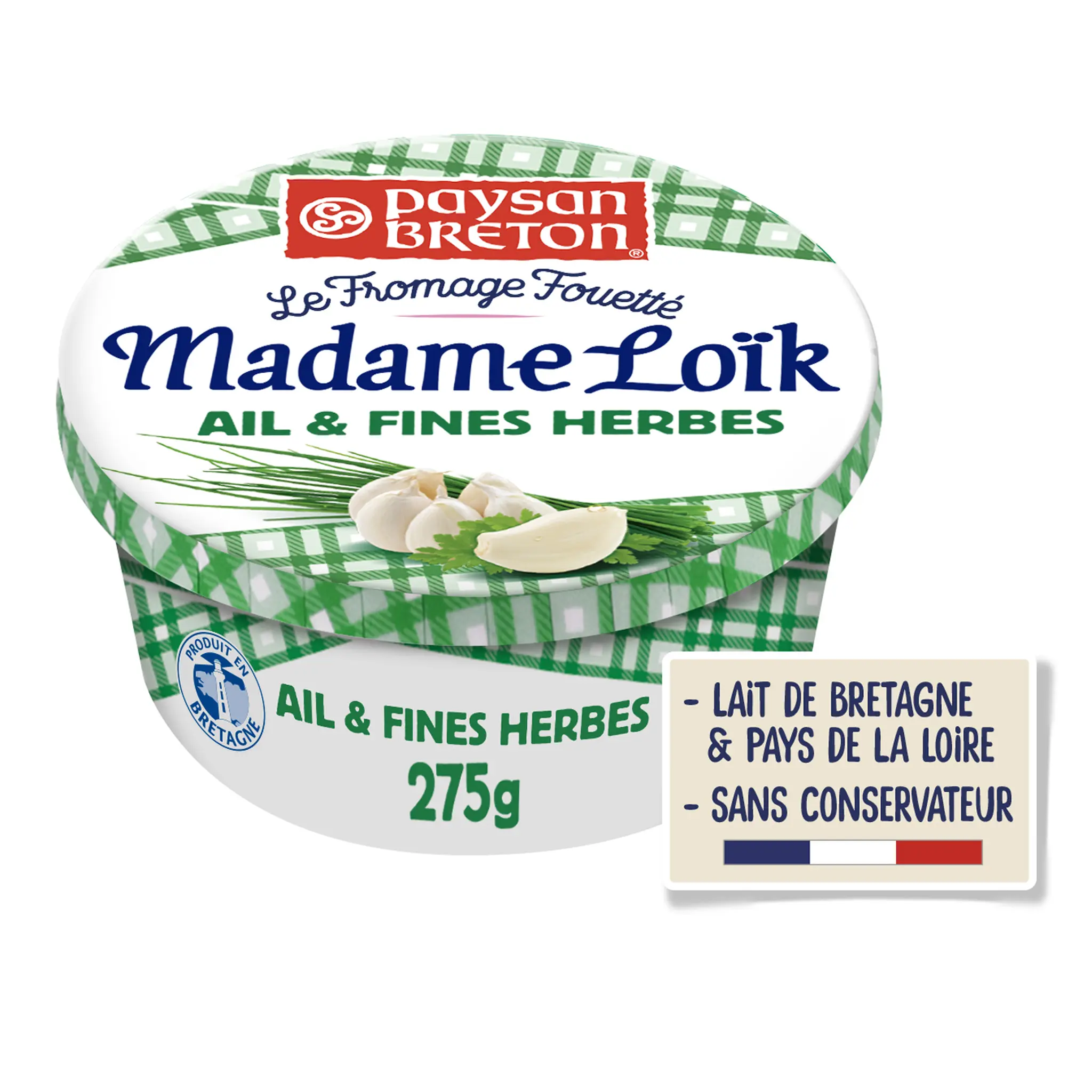 PAYSAN BRETON Le fromage fouetté Madame Loïc ail et fines herbes