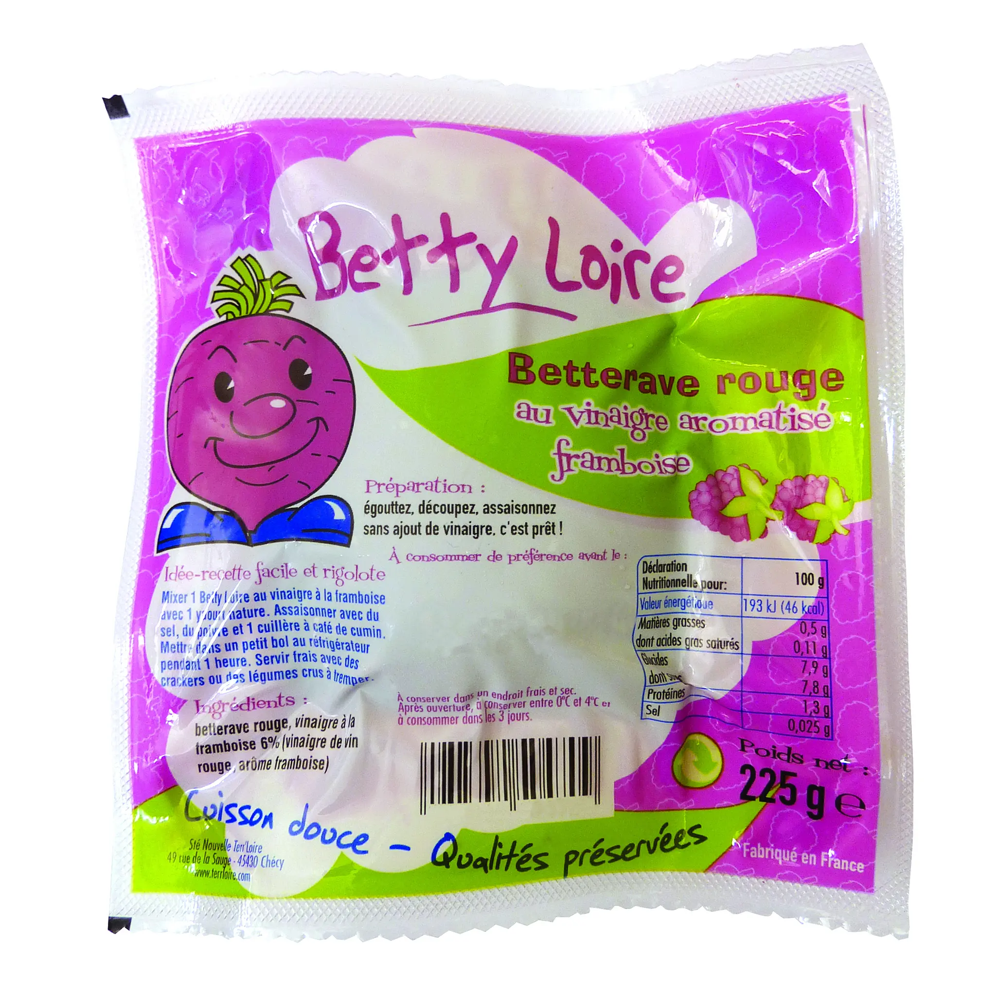BETTY LOIRE Betterave rouge aromatisé au vinaigre framboise