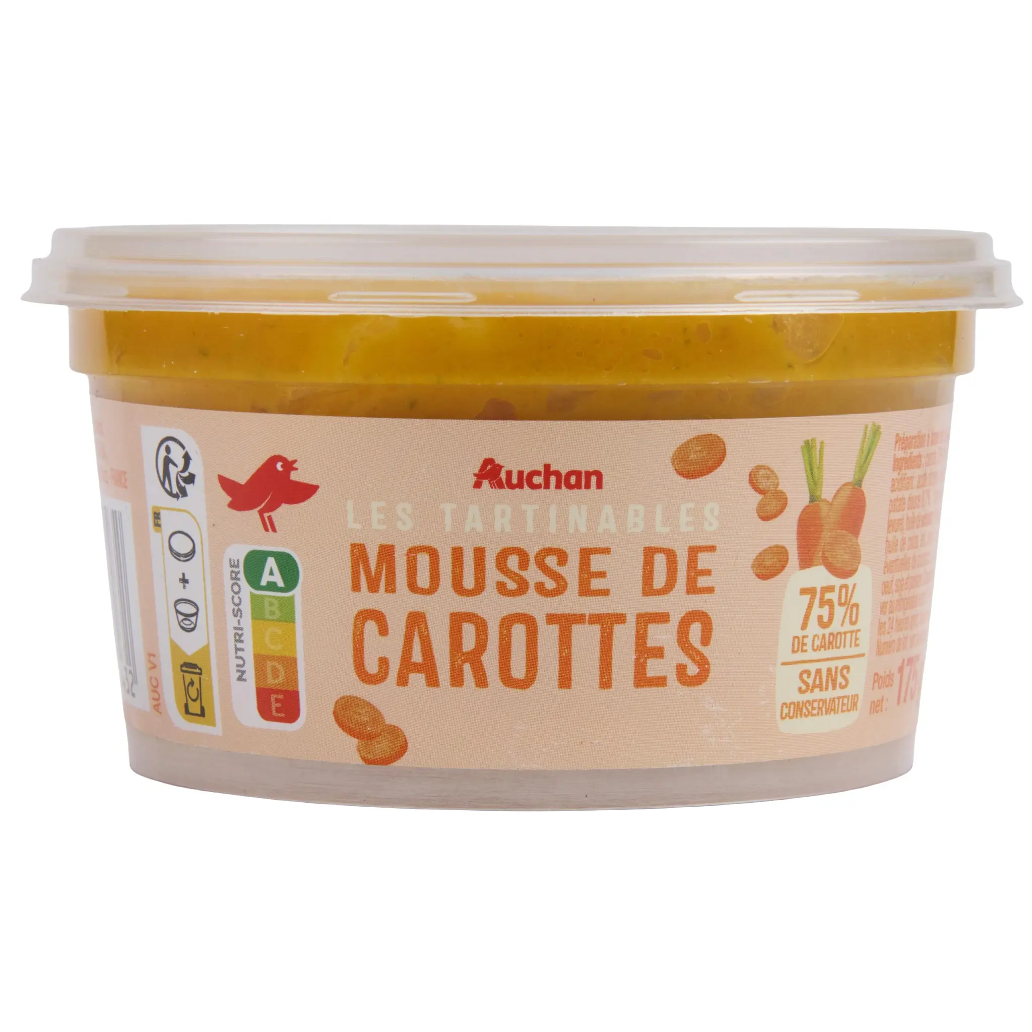 AUCHAN Les tartinables Mousse de carottes
