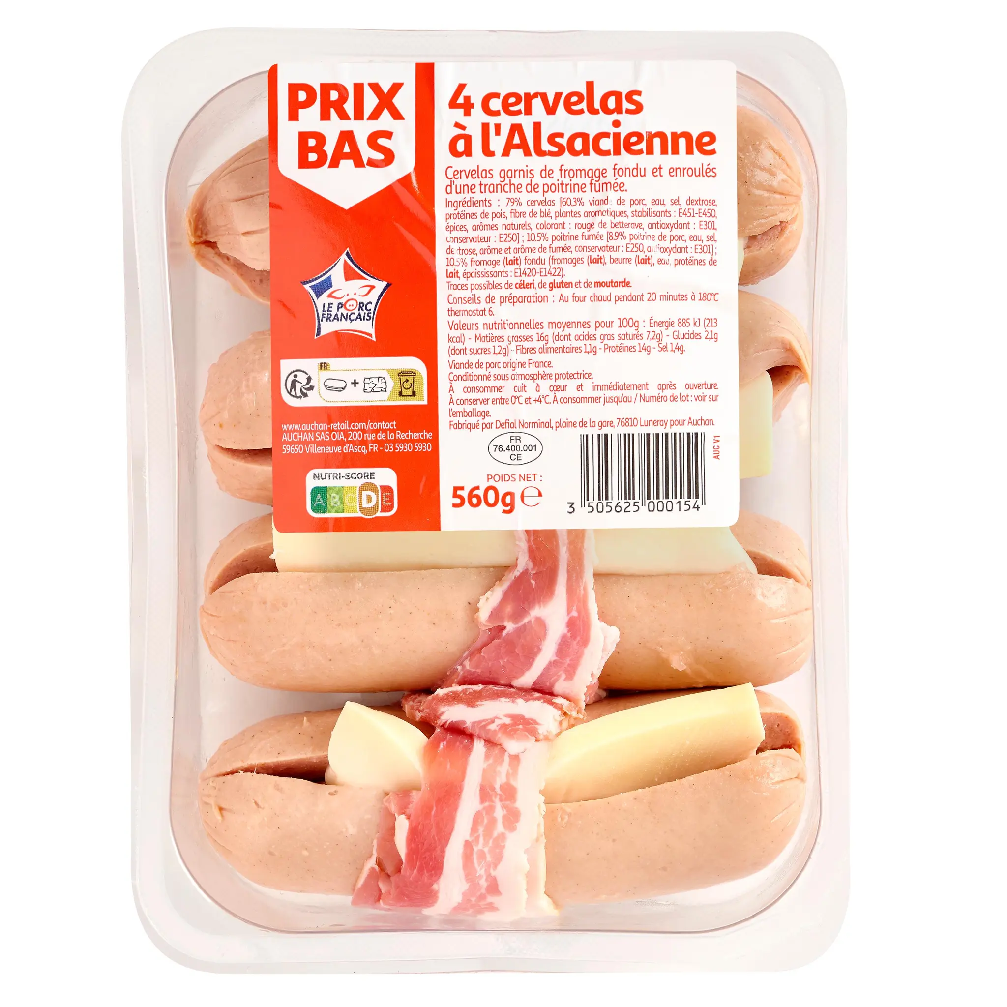 PRIX BAS Cervelas à l'Alsacienne