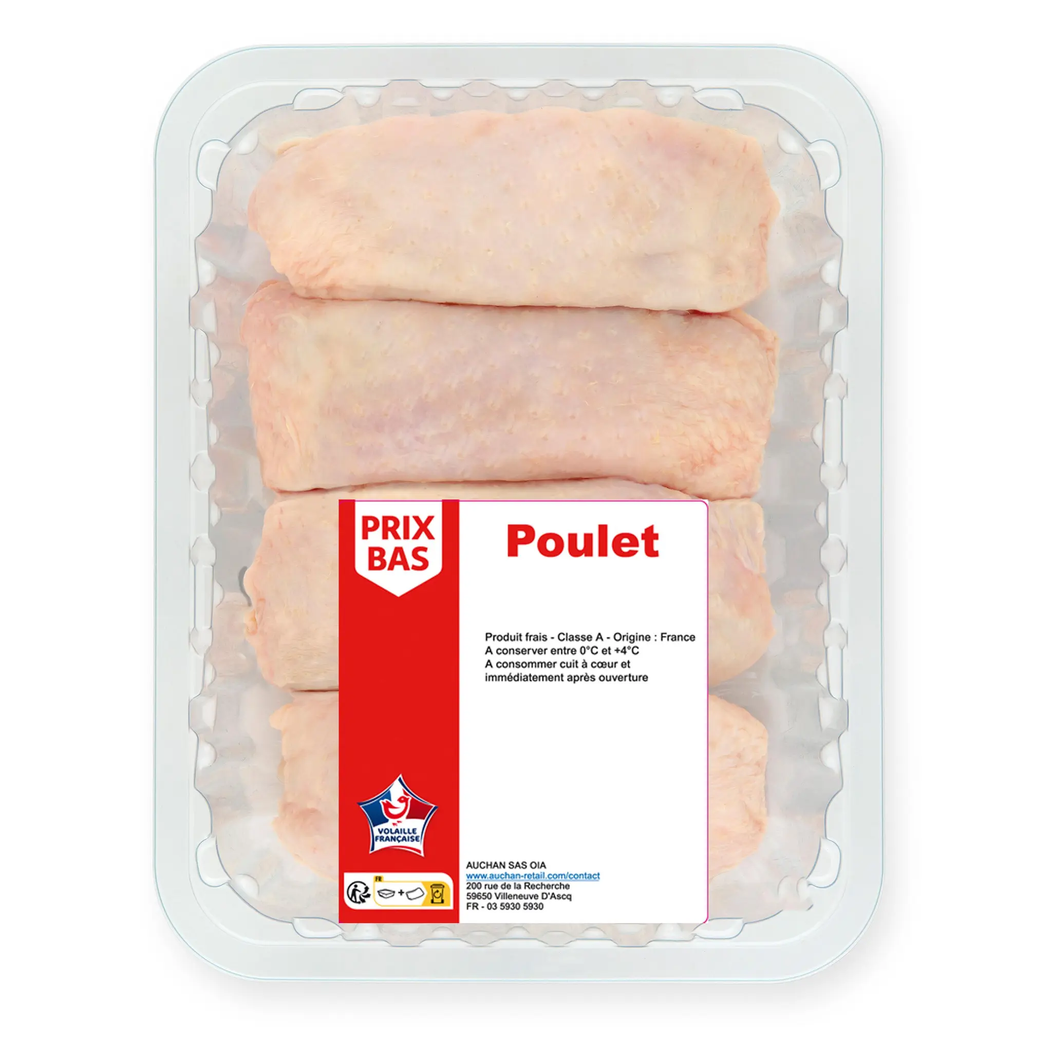 PRIX BAS Hauts de cuisses de poulet blanc