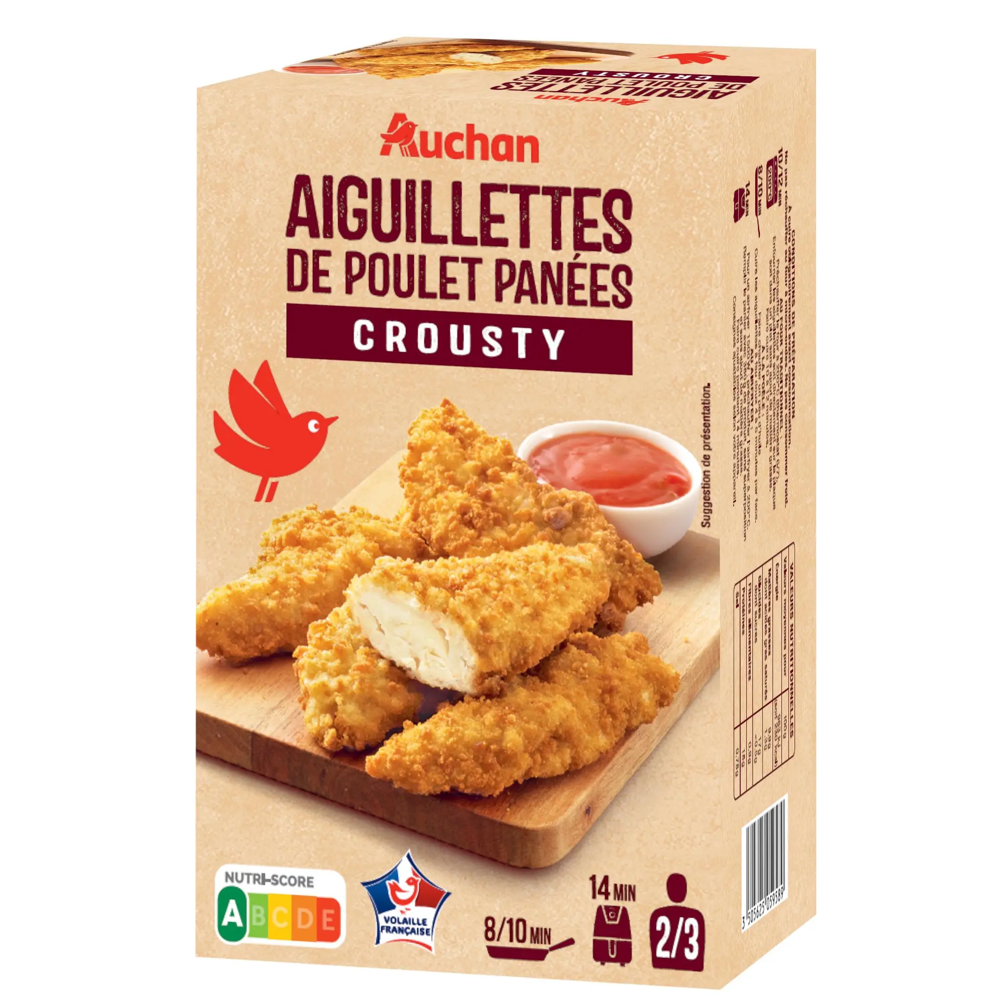 AUCHAN Aiguillettes de poulet panées crousty