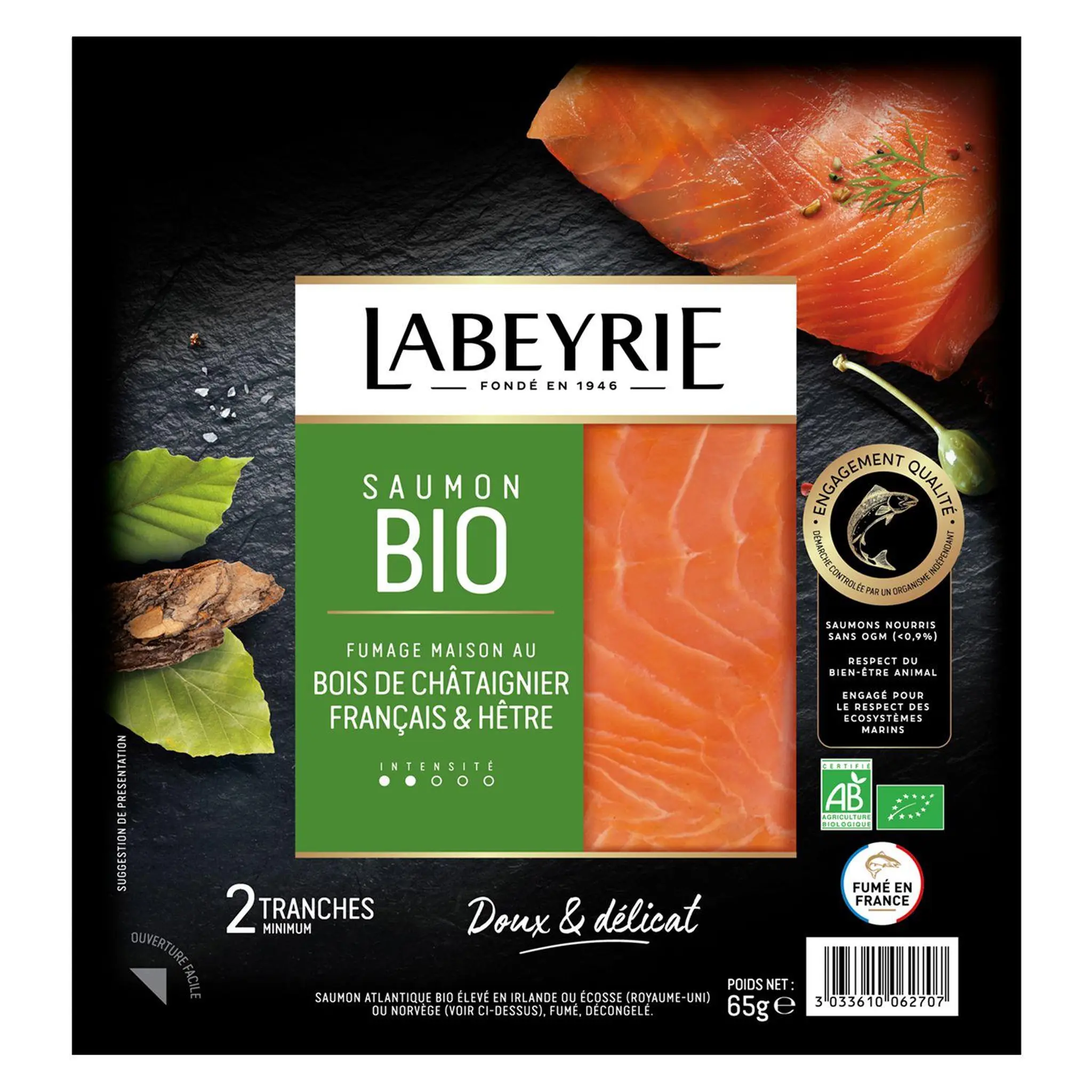 LABEYRIE Saumon fumé bio équilibré