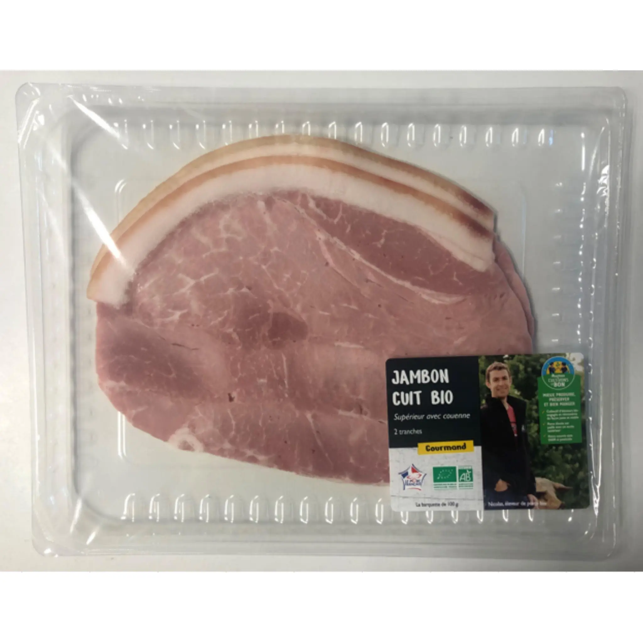 FESTEIN D'ALSACE CULTIVONS LE BON Jambon cuit supérieur avec couenne bio