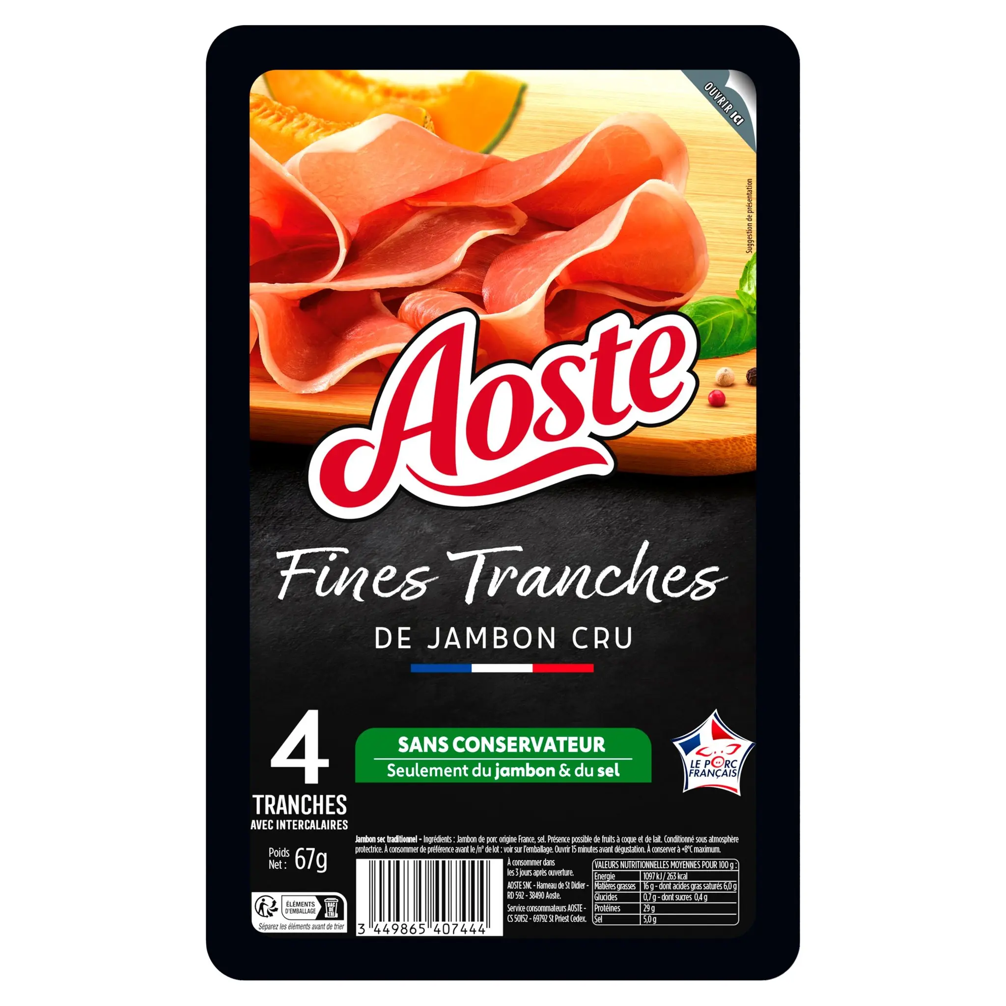 AOSTE Jambon cru les fines et fondantes