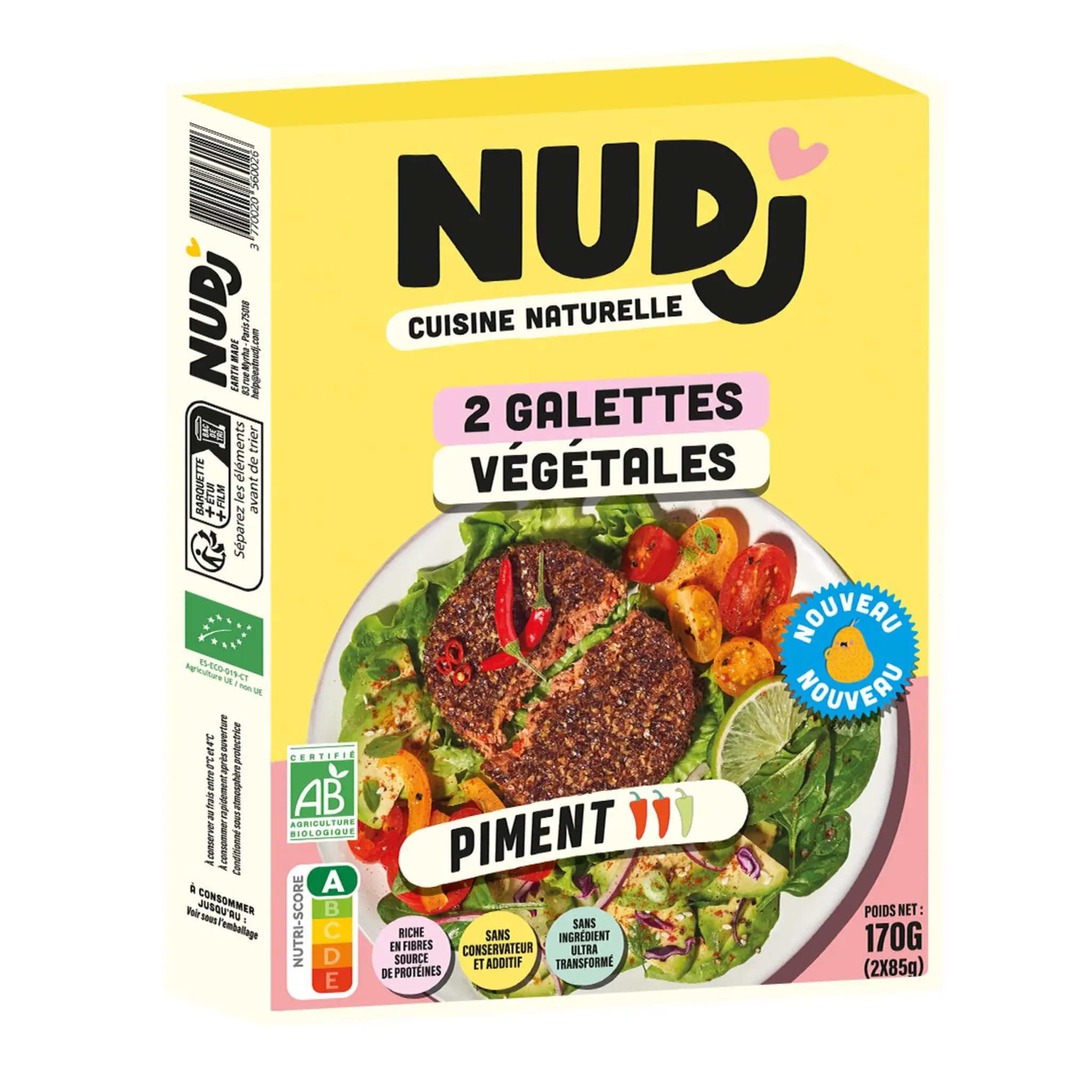 NUDJ Galettes végétales bio au piment