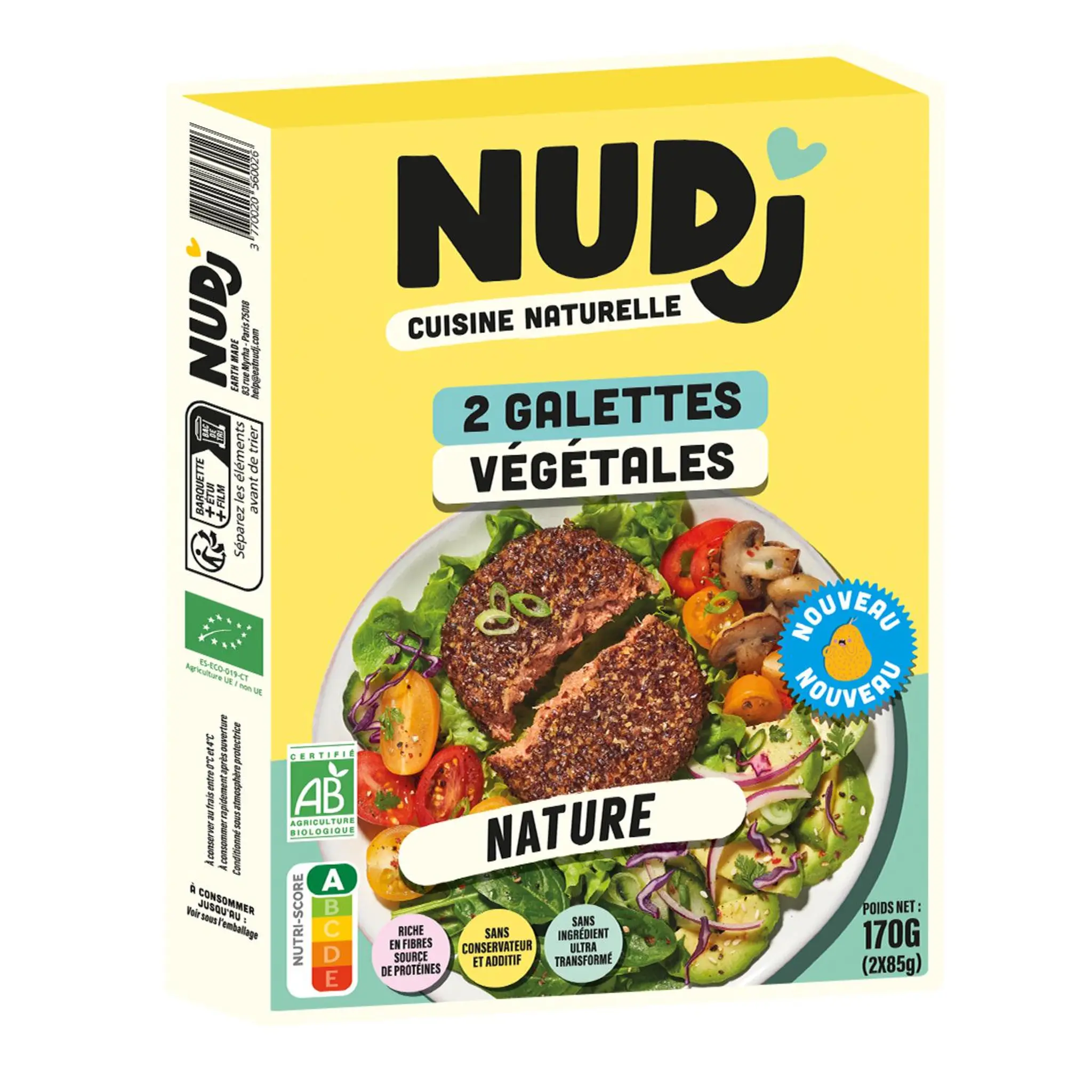 NUDJ Galettes végétales bio nature