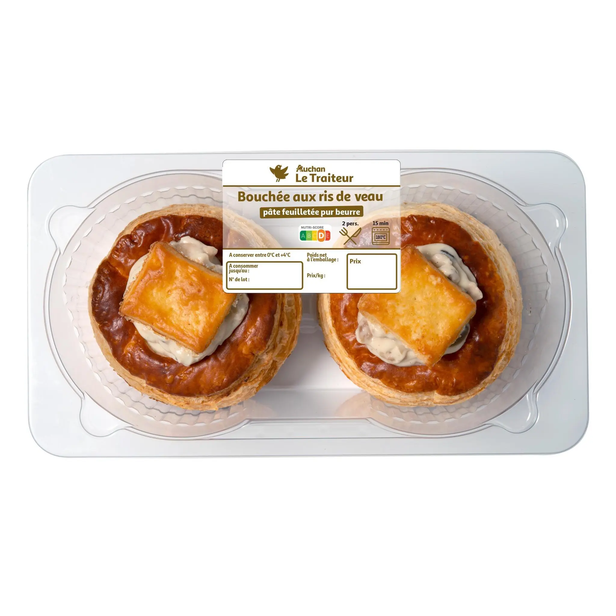 AUCHAN LE TRAITEUR Bouchée aux ris de veau