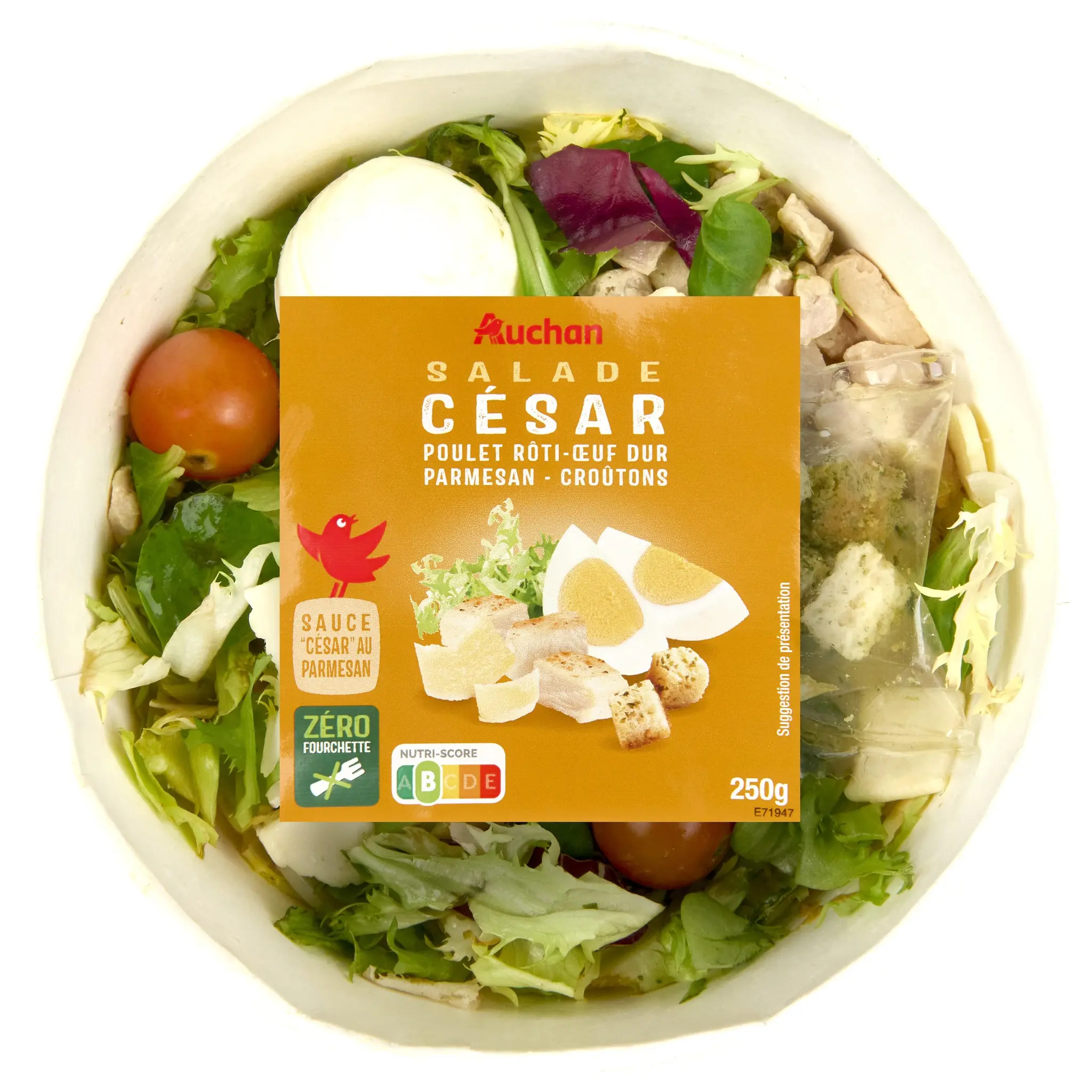 AUCHAN Salade césar sans couverts