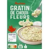 AUCHAN Gratin de choux-fleur gratiné sans couverts