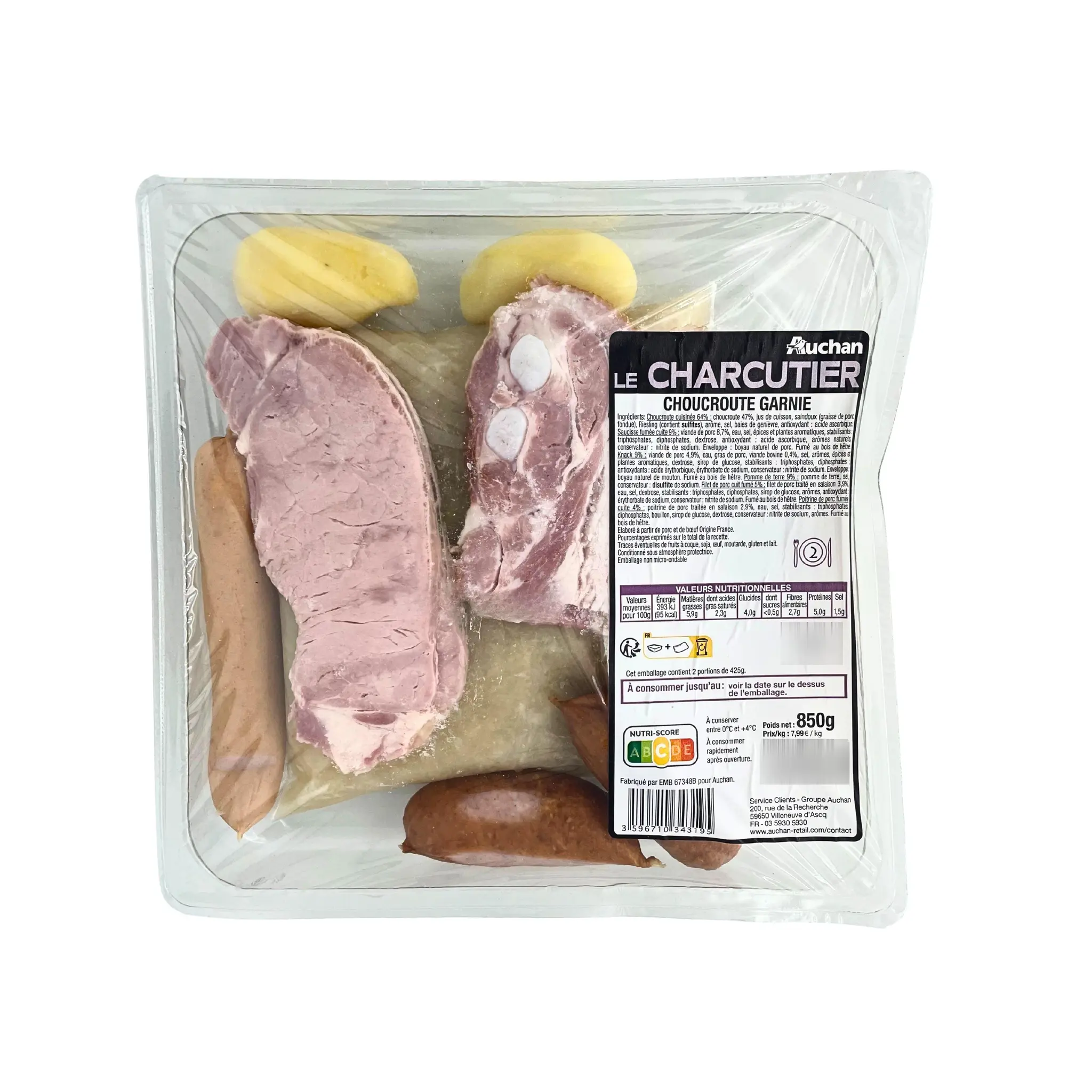 AUCHAN LE CHARCUTIER Plateau choucroute garnie