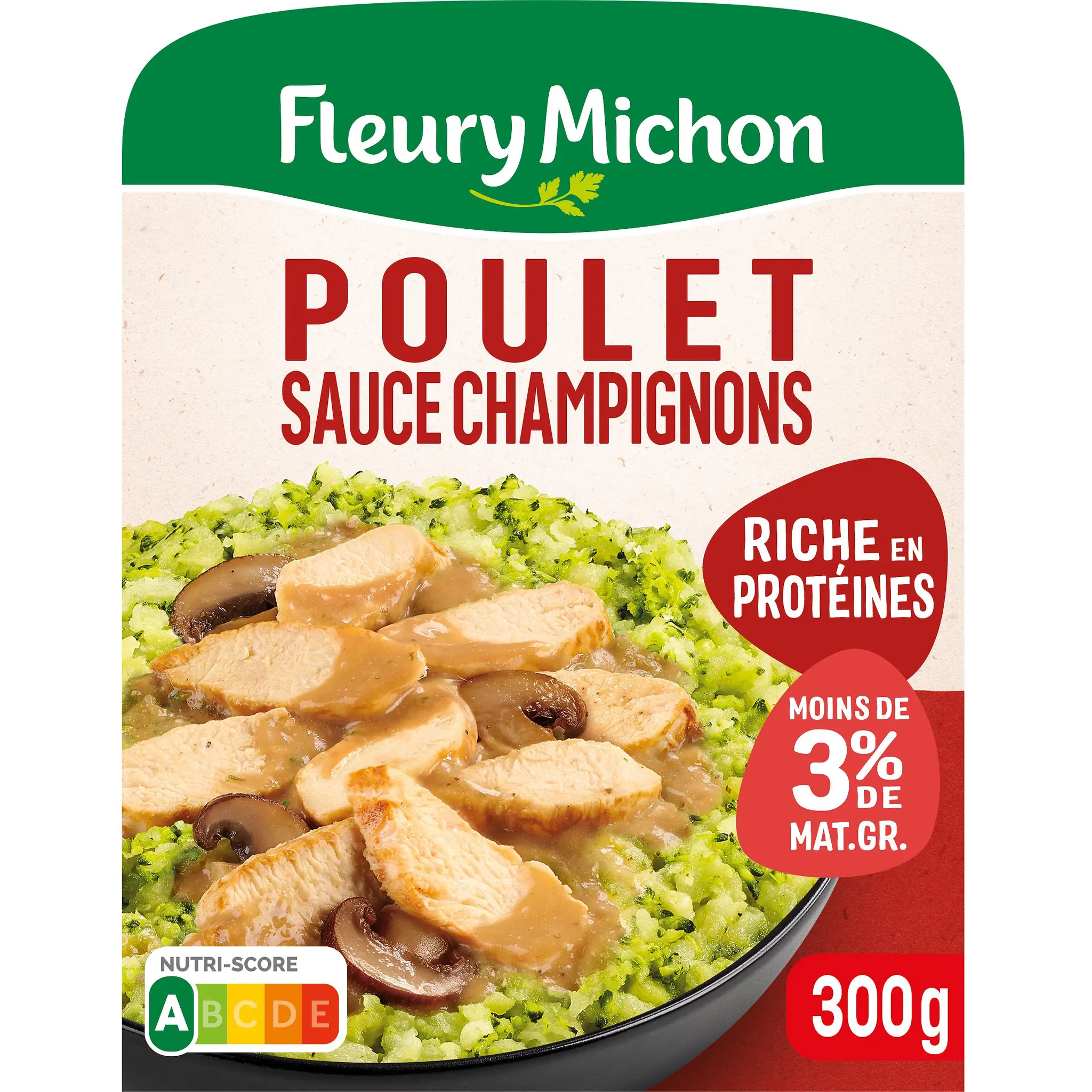 FLEURY MICHON Poulet rôti écrasé de pommes de terre brocolis sauce champignons