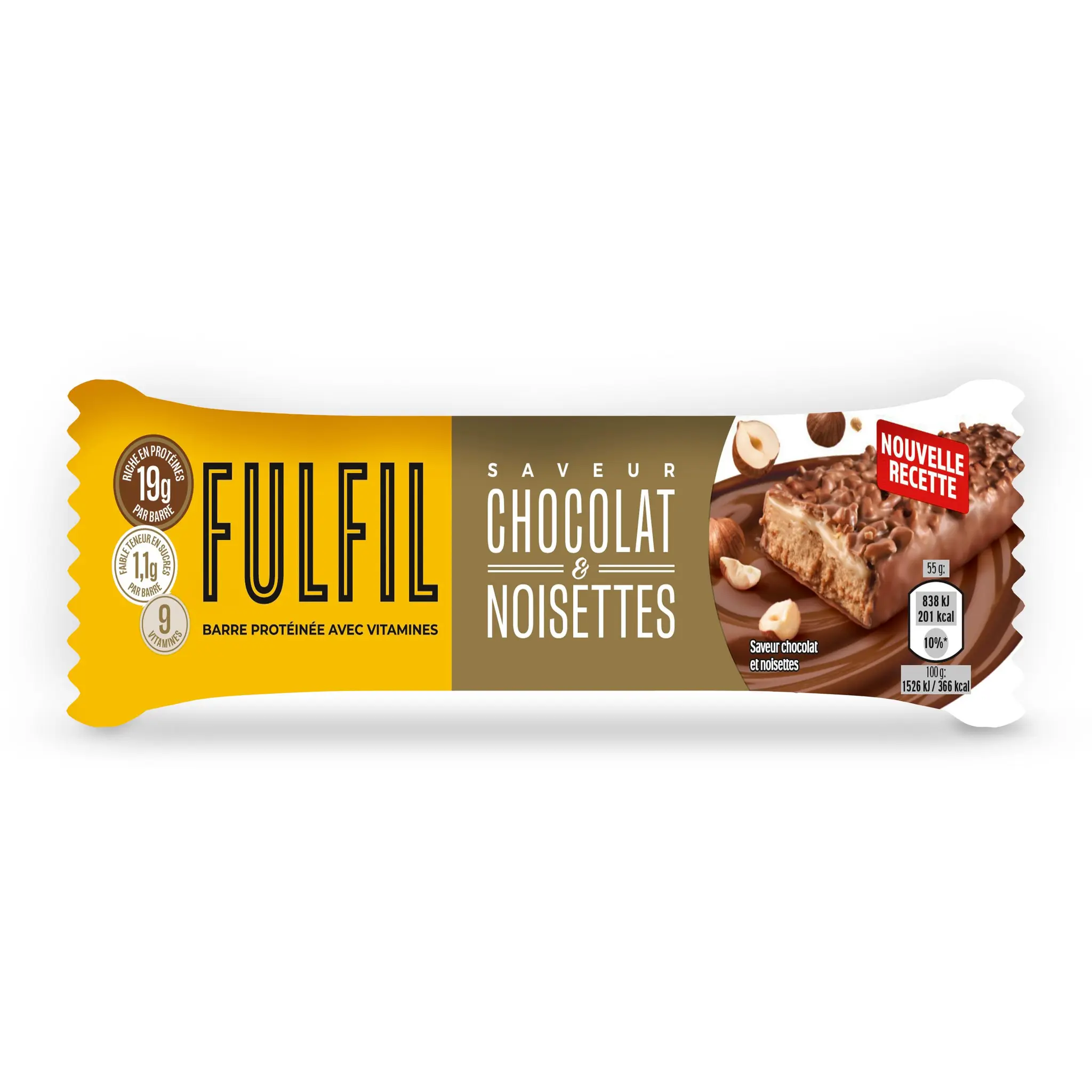FULFIL Barre protéinée saveur chocolat et noisettes