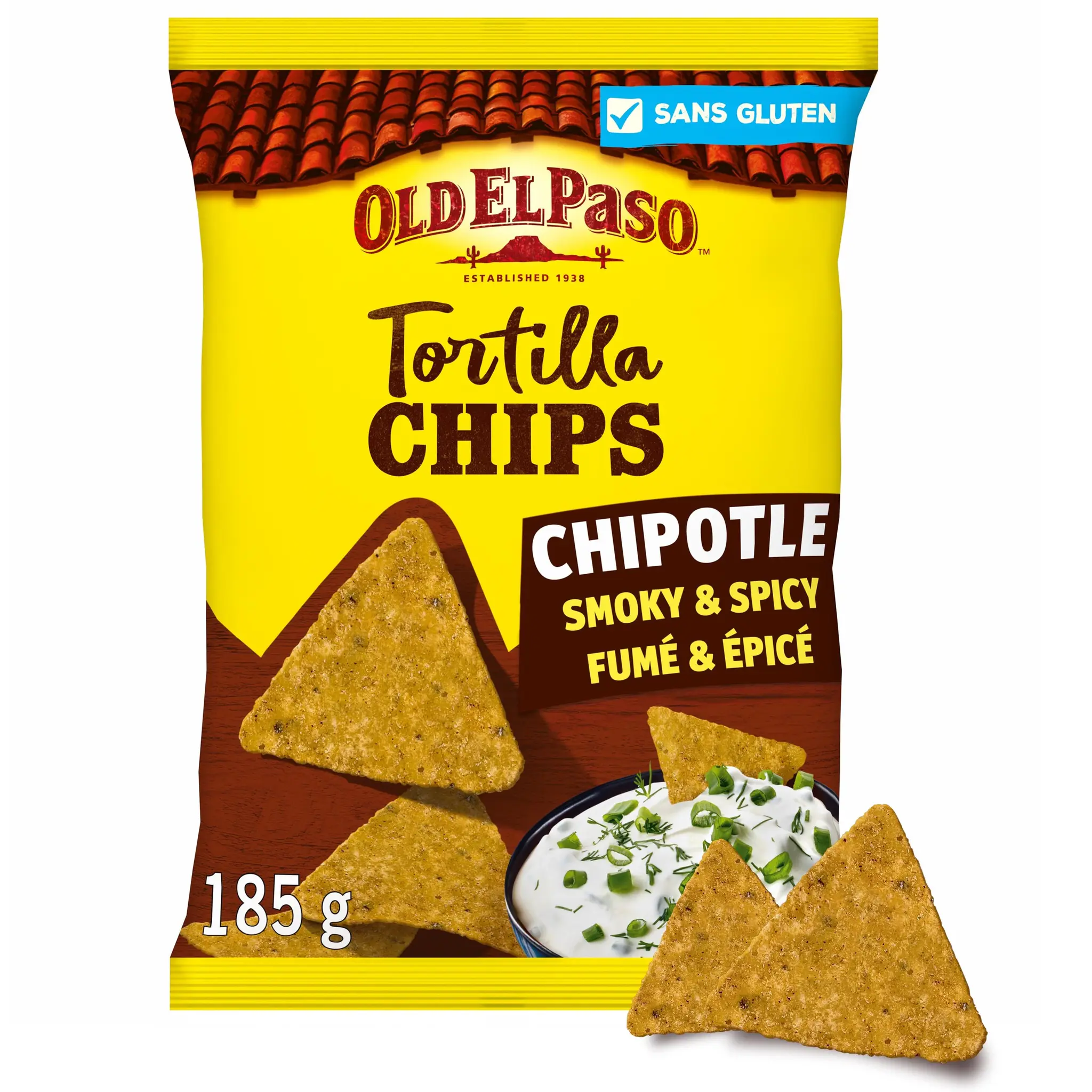 OLD EL PASO Chips tortilla chipotle saveur pimentée croustillantes
