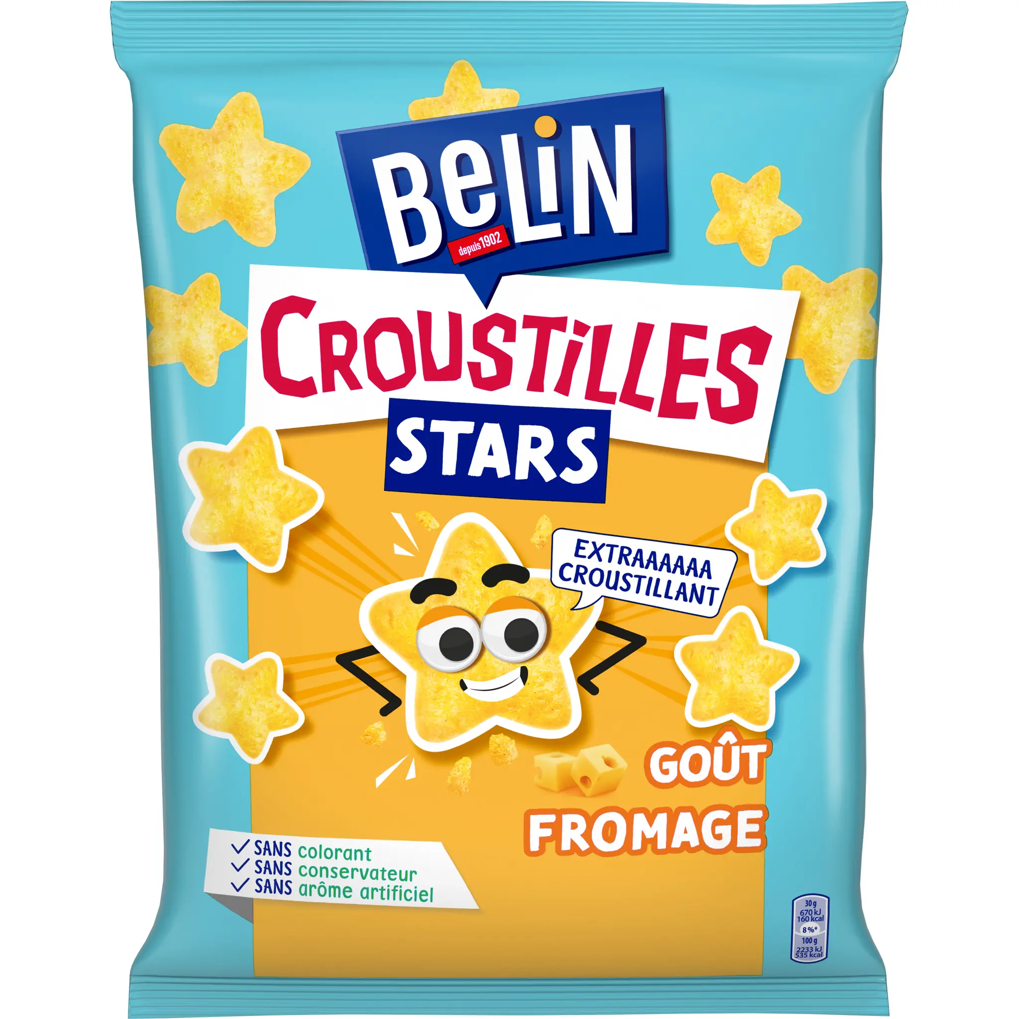 BELIN Biscuits salés croustilles stars goût fromage
