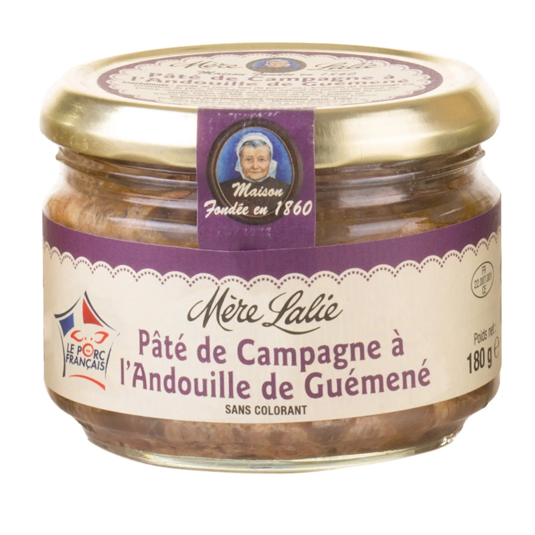 MERE LALIE Pâté de campagne à l'andouille de Guémené en bocal