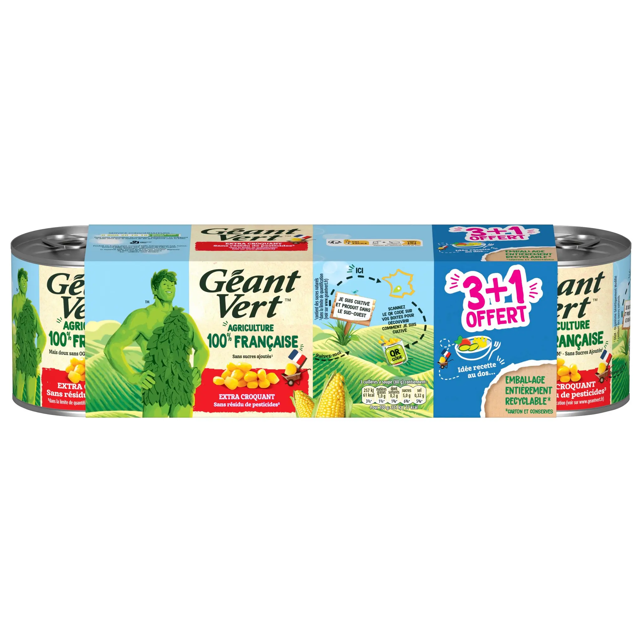 GEANT VERT Maïs doux extra croquant sans résidu de pesticides