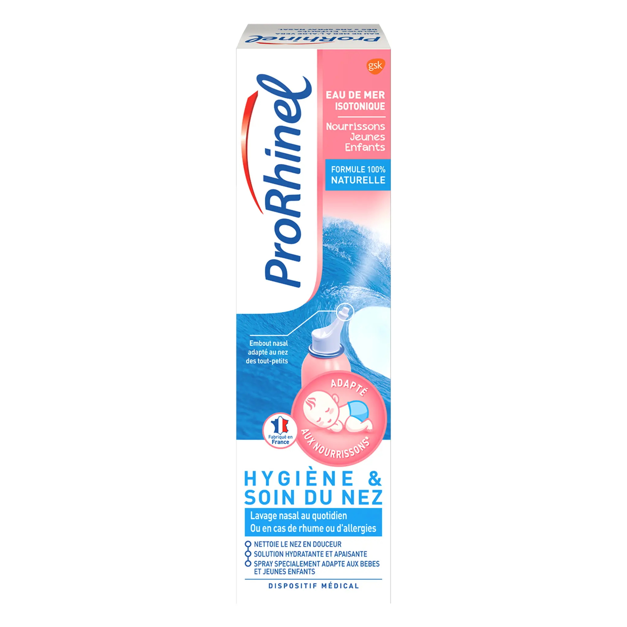 PRORHINEL Spray nasale à l'eau de mer pour nourrissons et jeunes enfants