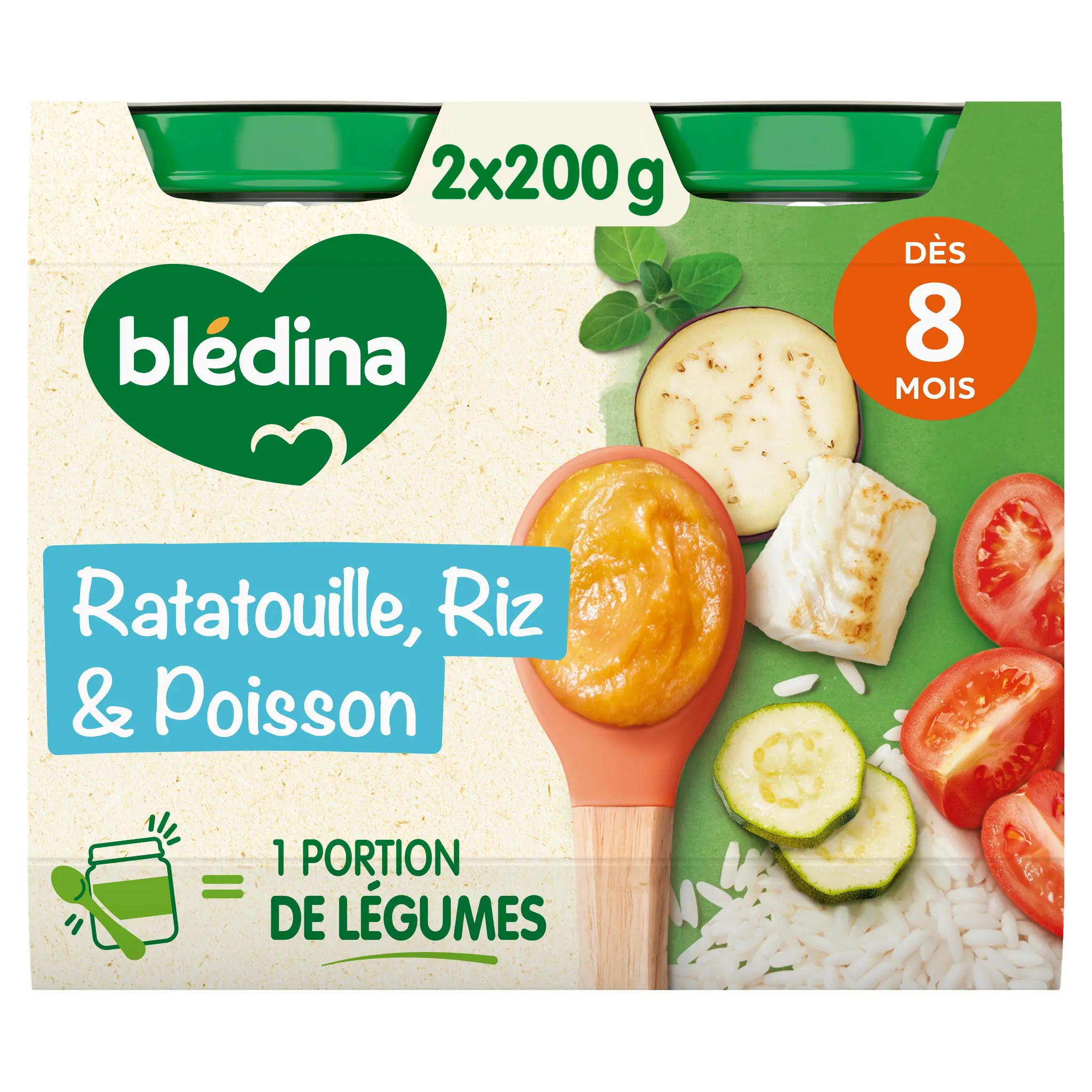 BLEDINA Petit pot ratatouille riz poisson dès 8 mois