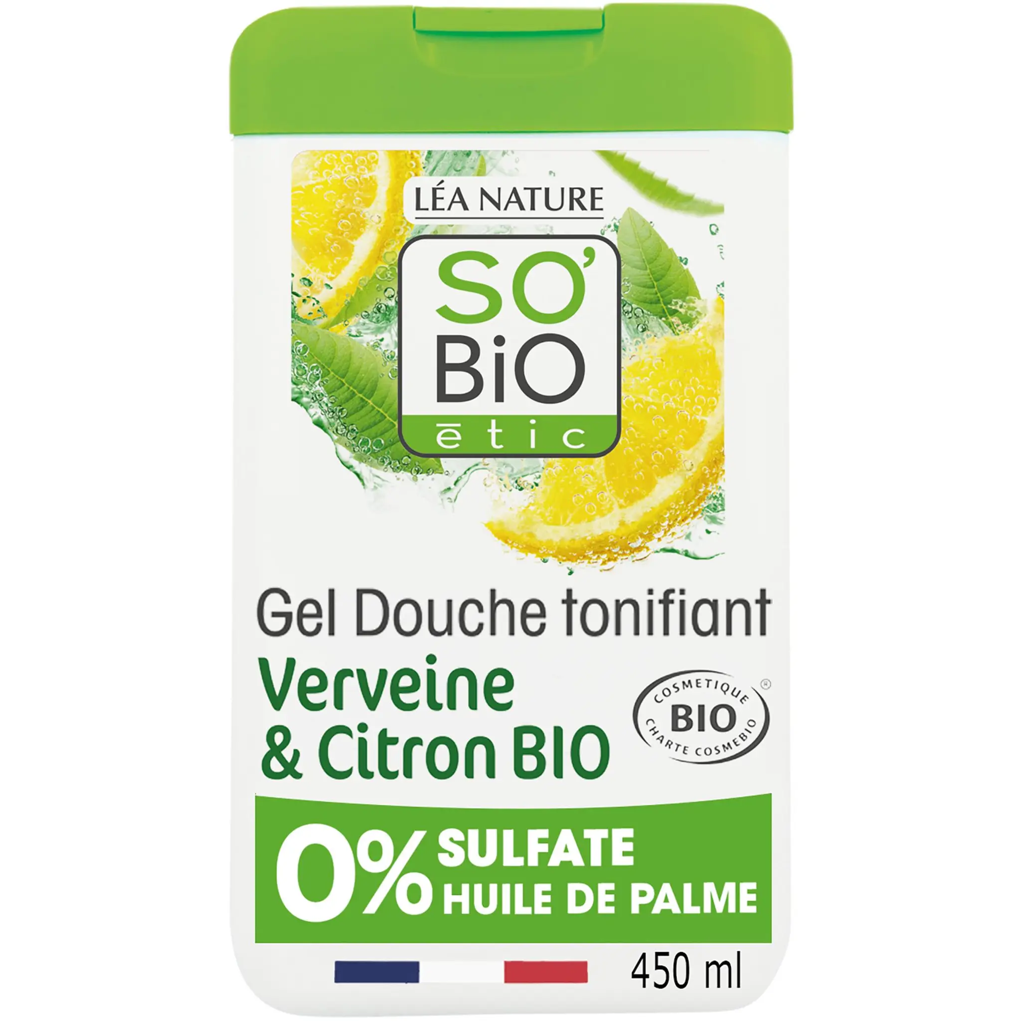 SO BIO ETIC Gel douche tonifiant verveine et citron bio