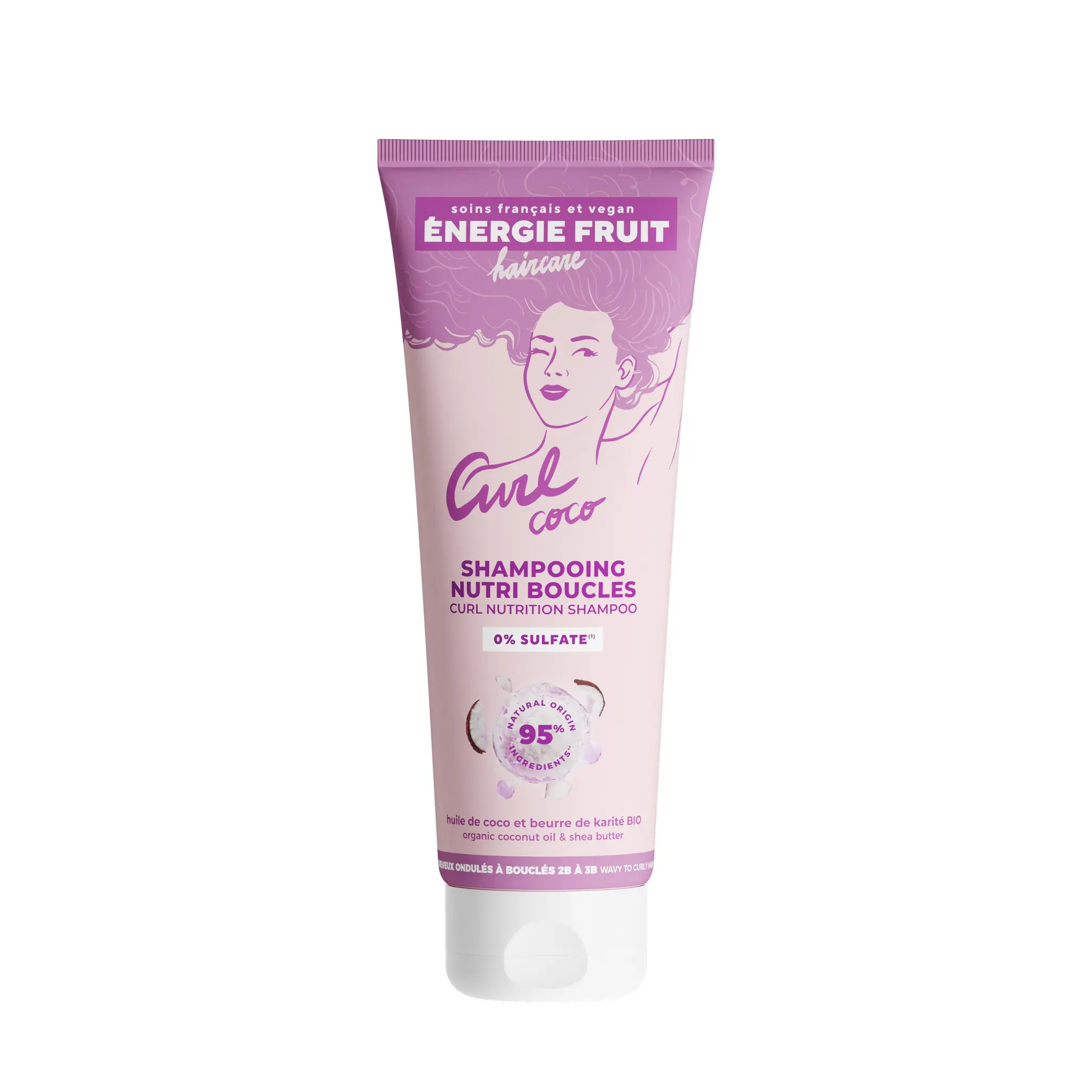 ENERGIE FRUIT Shampooing végan coco & karité bio cheveux bouclés ou frisés