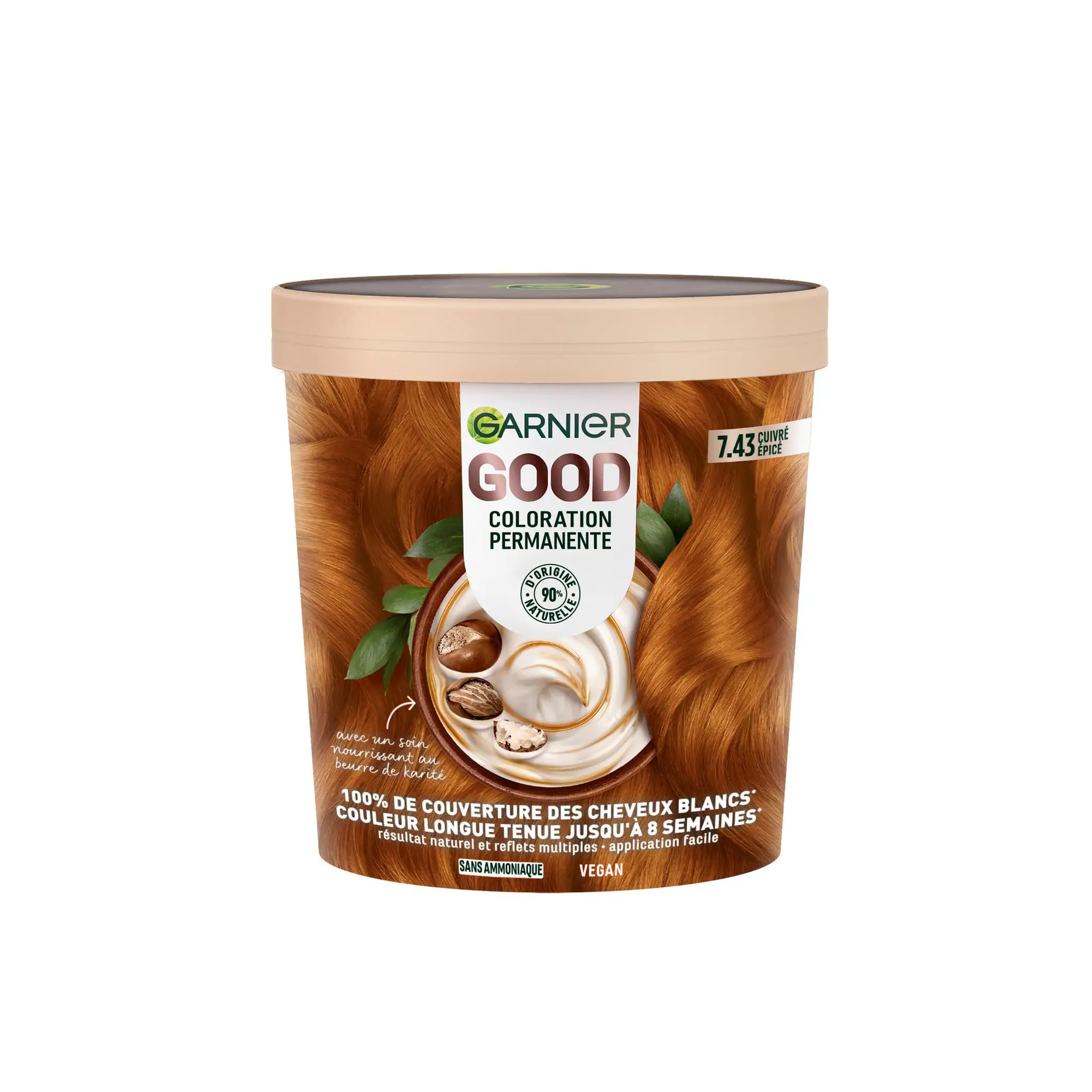 GARNIER Good Coloration permanente sans ammoniaque 7.43 cuivré épicé