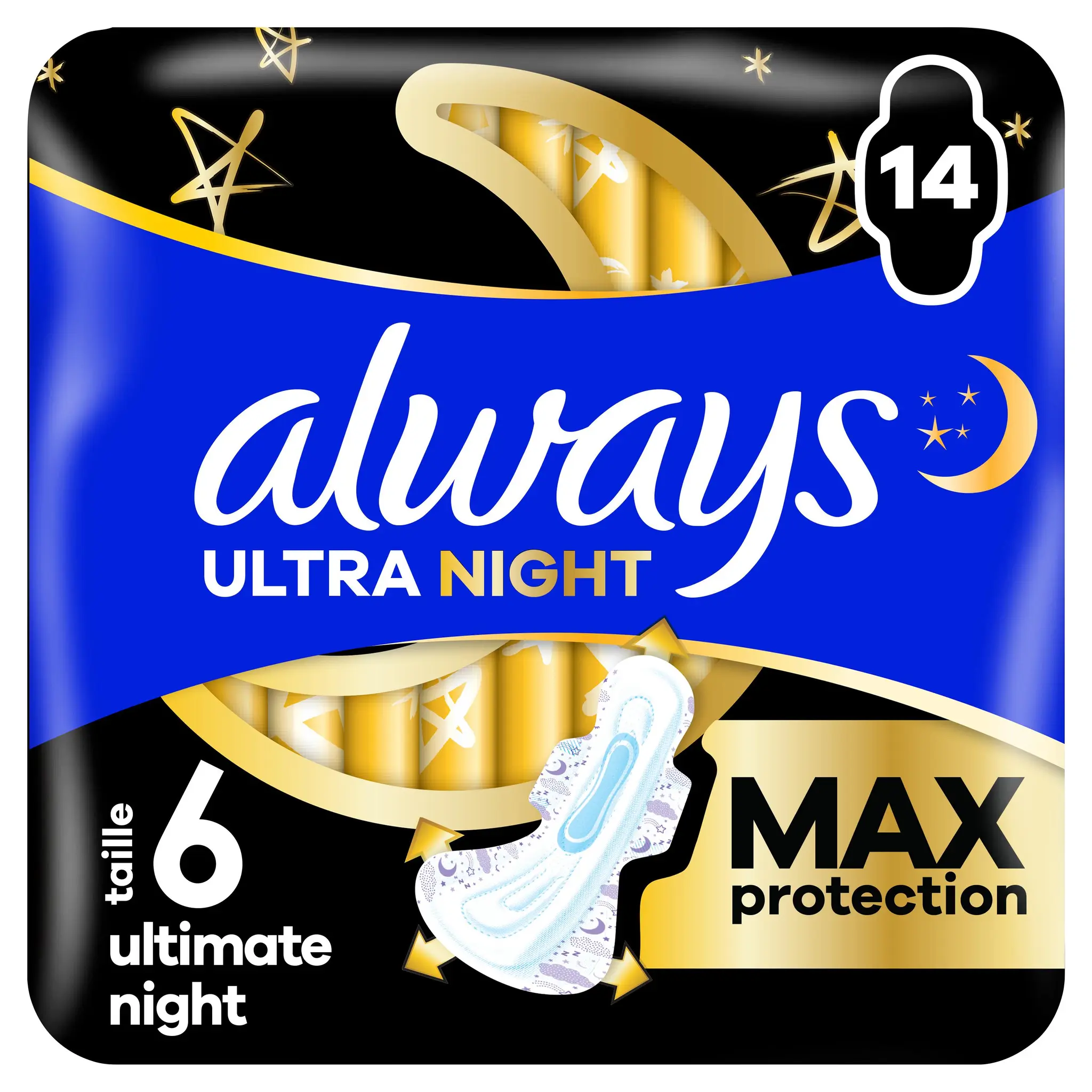 ALWAYS Ultra Night Serviettes hygiéniques nuit taille 6 max protection