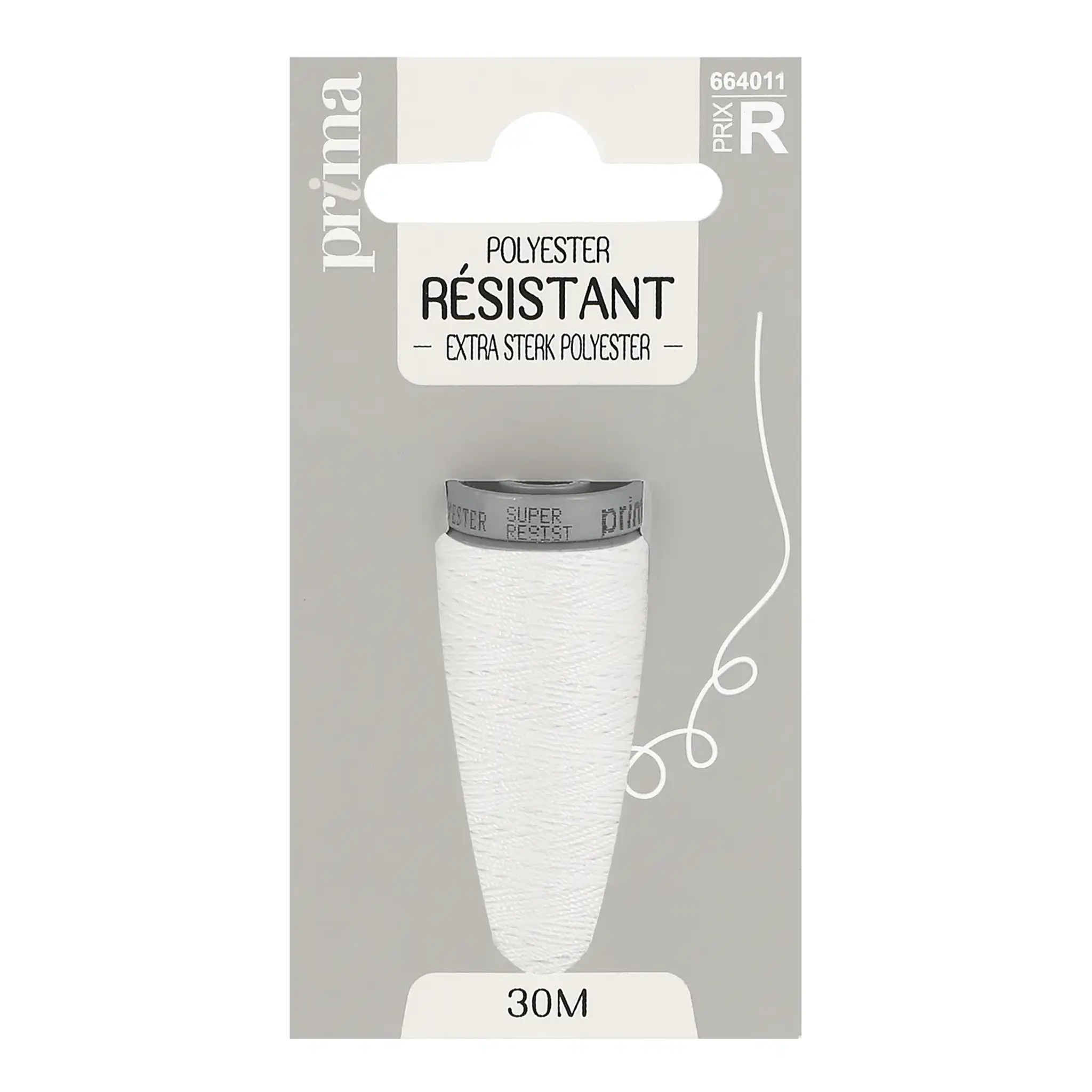 PRIMA Fil polyester résistant blanc 30m