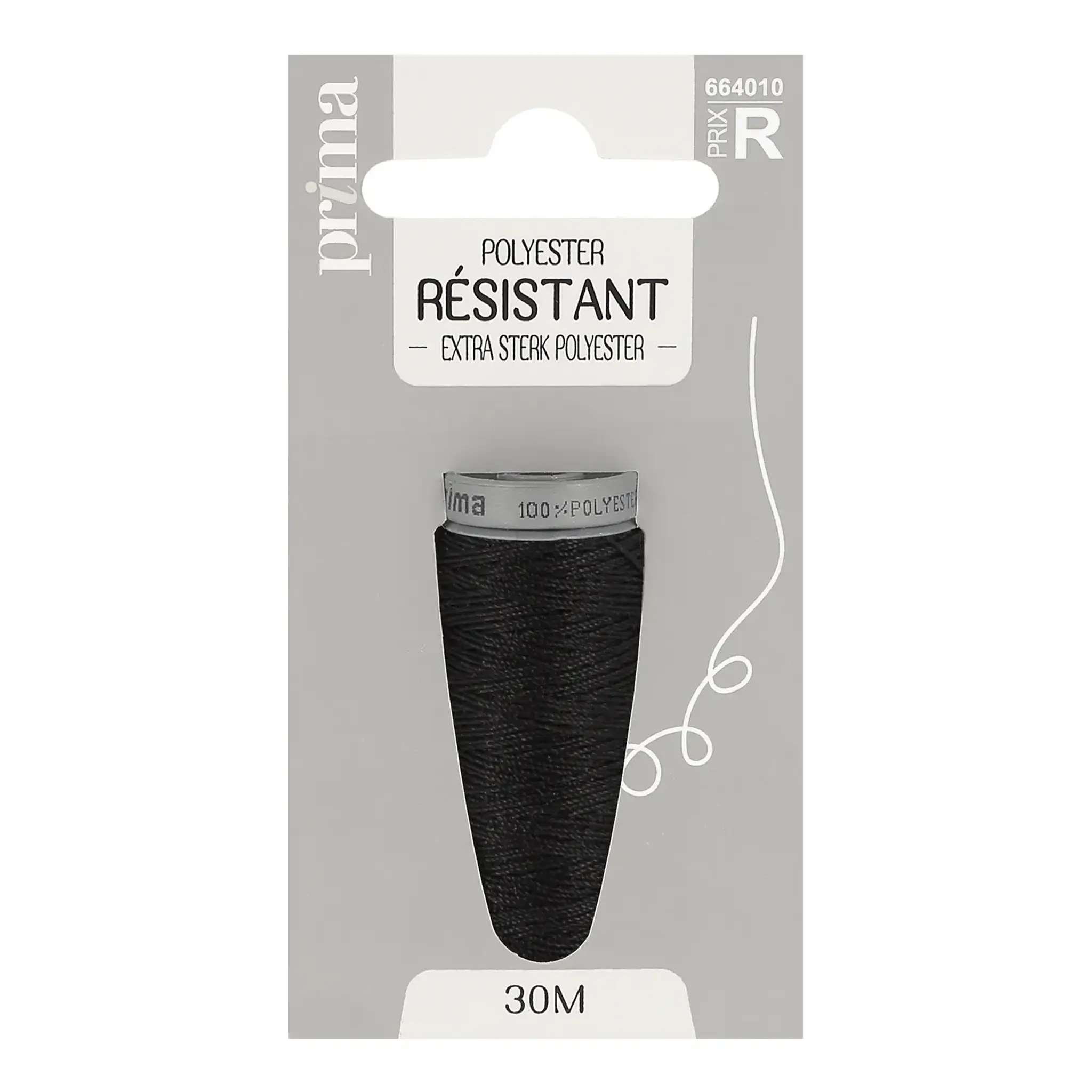 PRIMA Fil polyester résistant noir 30m