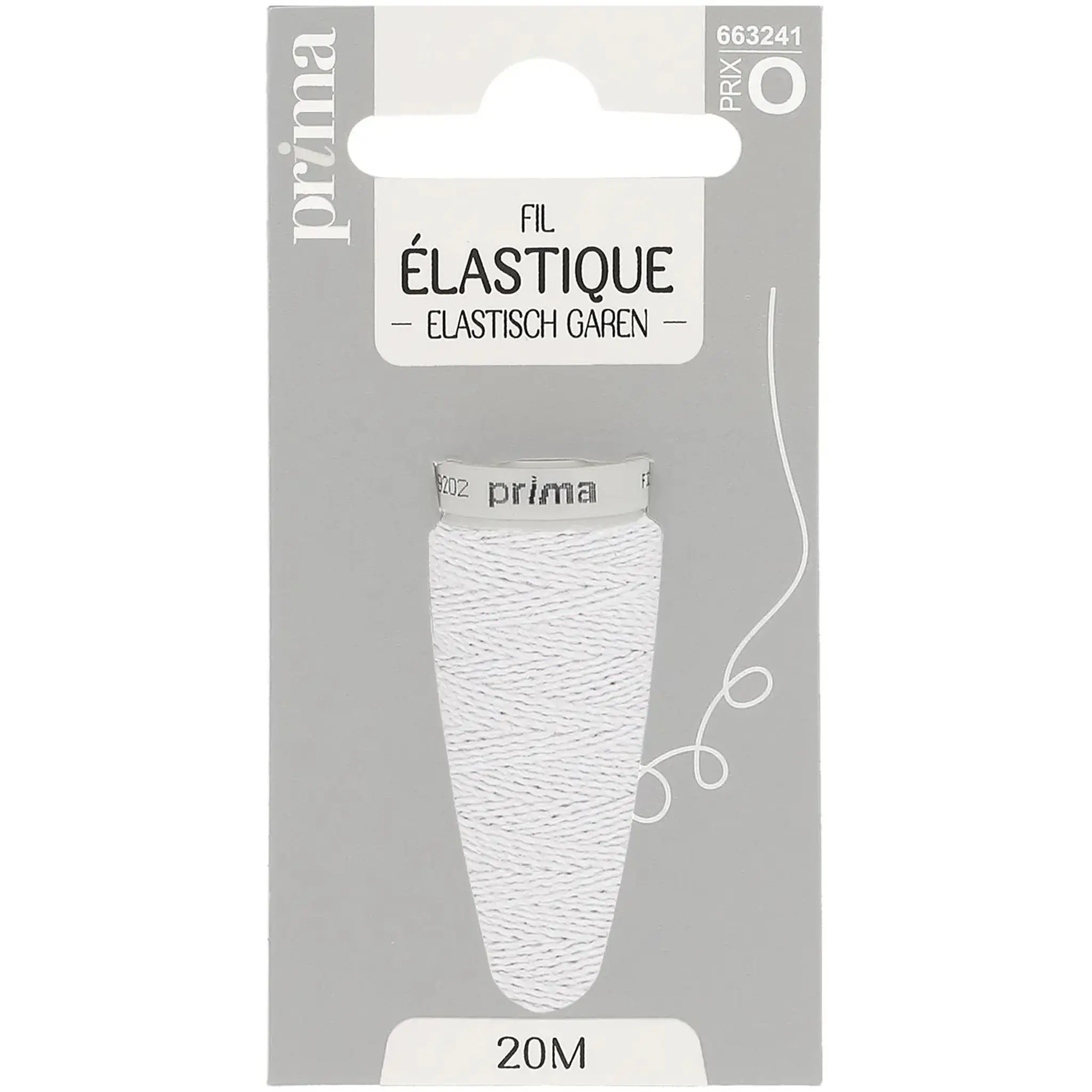 PRIMA Fil élastique blanc 20m