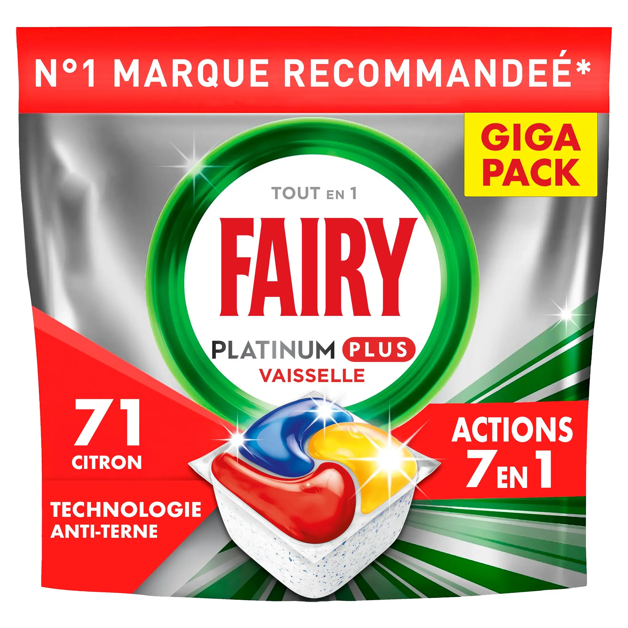 FAIRY Platinum Plus Tablettes lave-vaisselle citron