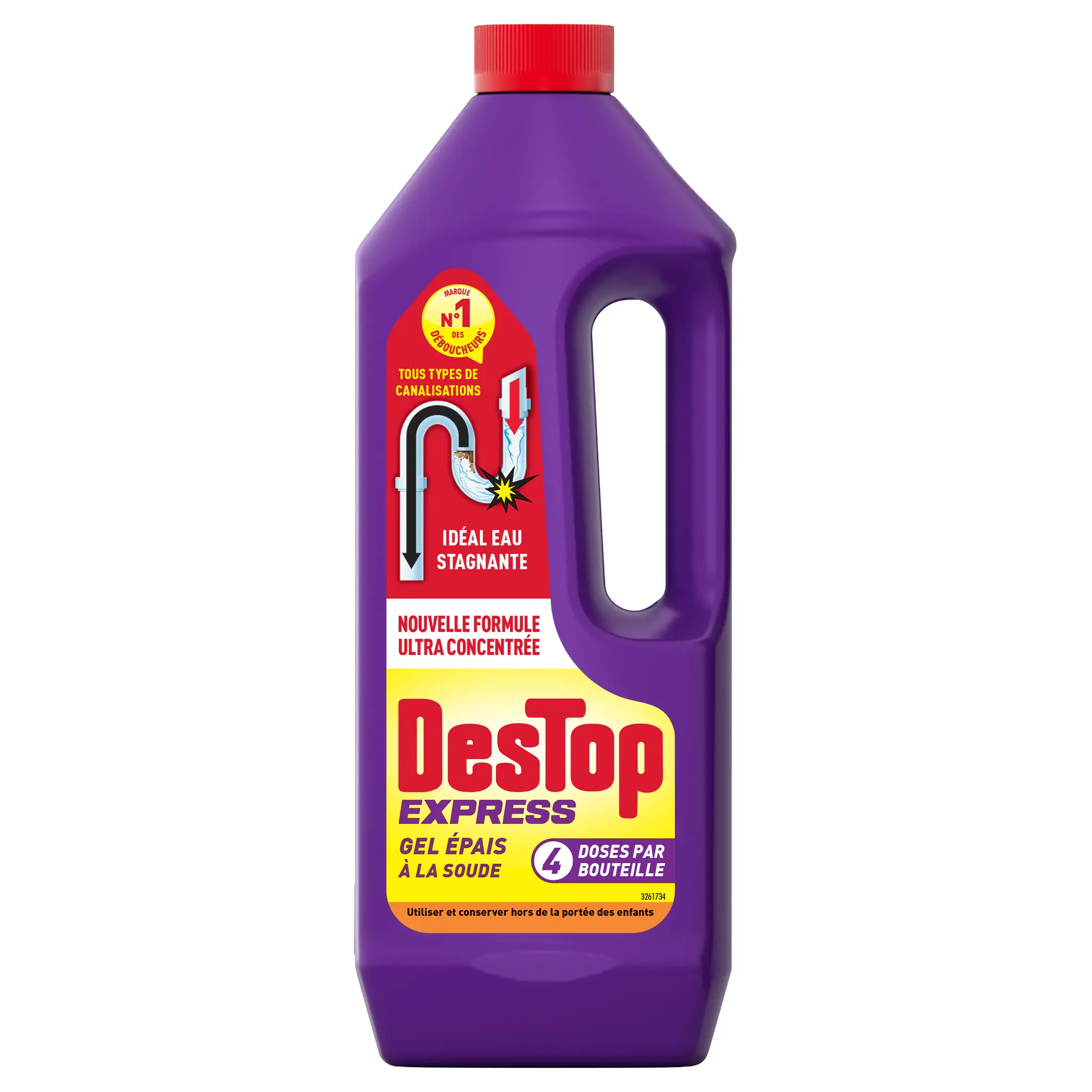 DESTOP Gel déboucheur canalisations express à la soude