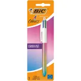 BIC Stylo bille 4 couleurs Irisé dégradé Pointe moyenne 0.7mm