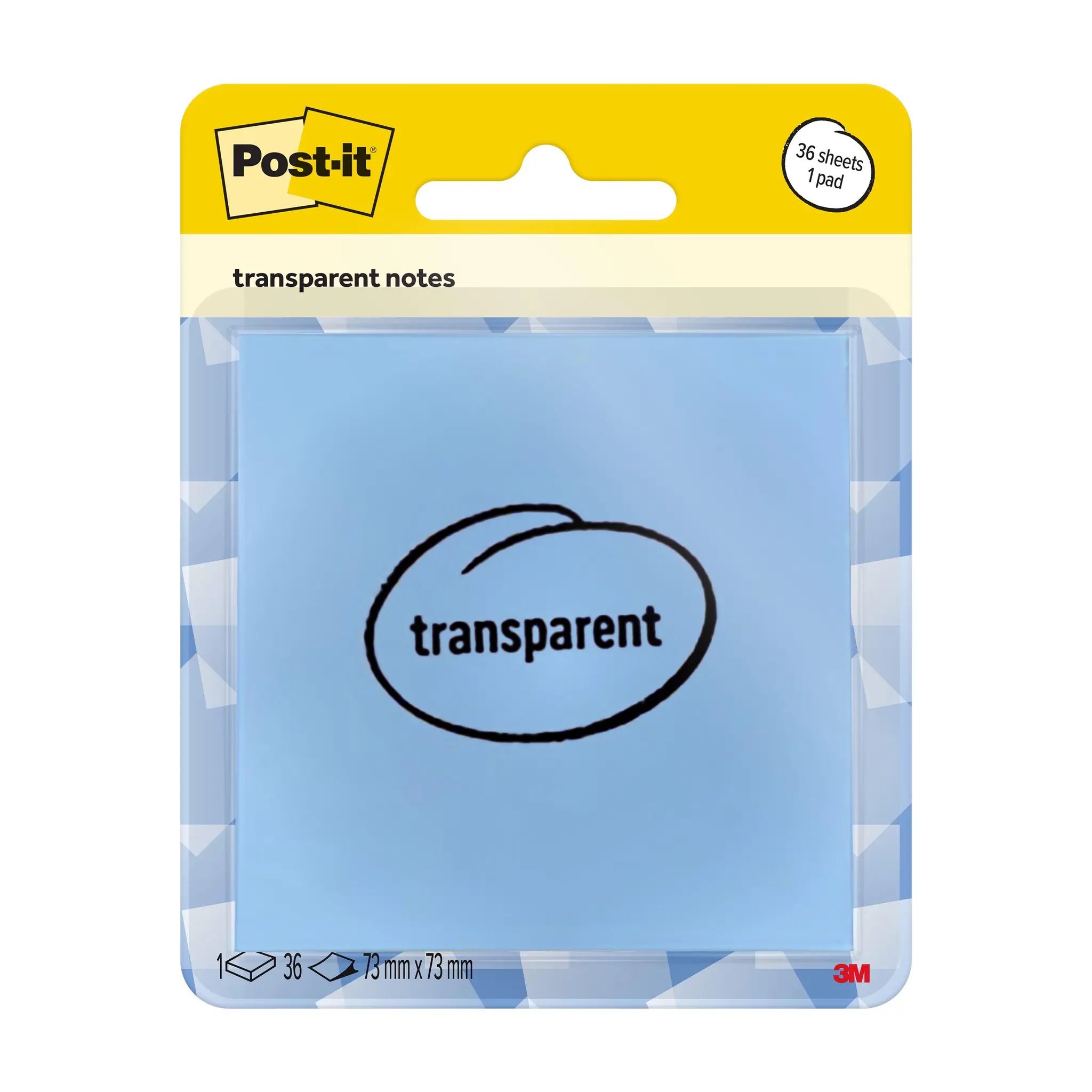 3M Post-it transparent bleu 36 feuilles