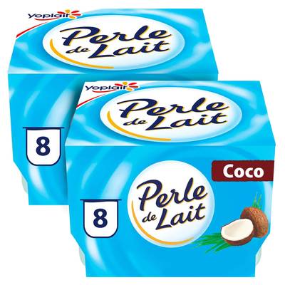 Perle de lait Yaourt Noix de Coco, Lot de 2 - 8x125g