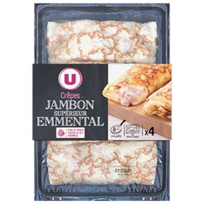 Crêpes de froment jambon emmental, U (4 x 100 g)