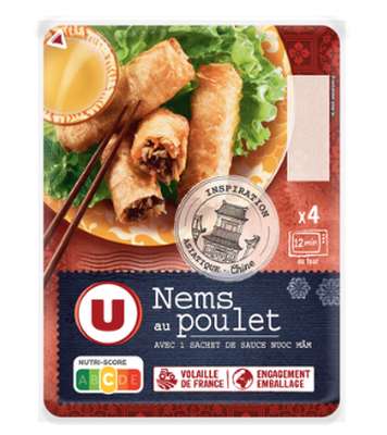 Nems au poulet avec sauce nuoc mâm, U (x 4, 280 g)