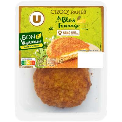 Croq'panés blé et fromage, U Bon & Végétarien (2 x 100 g)