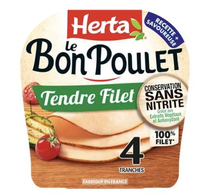 Le bon poulet tendre filet, Herta (4 tranches, 130 g)