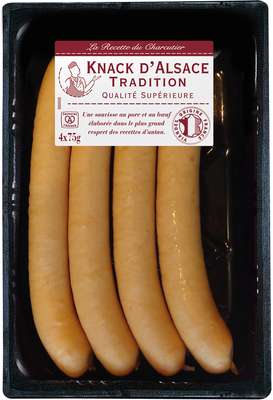 4 Saucisses Knacks d'Alsace tradition, Schmidt (300 g)