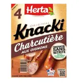 Saucisses charcutière aux oignons sans nitrites, Herta  (4 x 280 g)