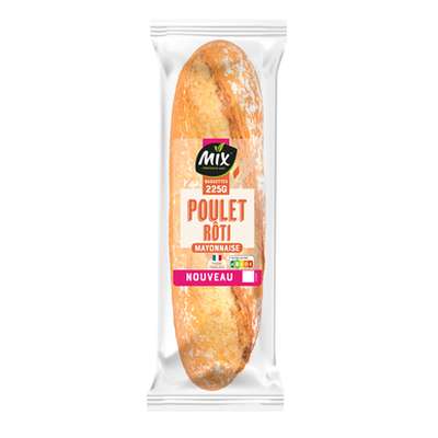 Sandwich baguette poulet rôti tomate et mayonnaise, Mix Buffet (225 g)
