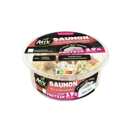 Bol hyperproteiné saumon pâtes lentilles et concombre, Mix Buffet (200 g)