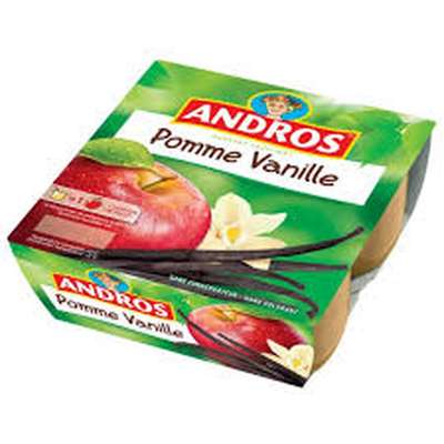 Compote pomme/vanille, Andros (4 x 100 g)