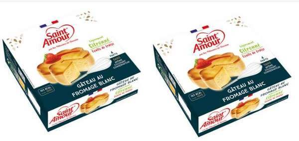 Gâteau au fromage blanc au goût légèrement citronné, Saint Amour (350 g, X2) LOT DE 2