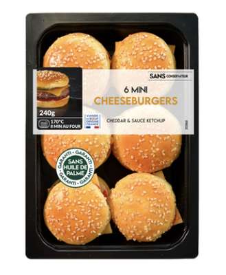 Mini burgers boeuf cheddar, Mix Buffet (x 6, 240 g)