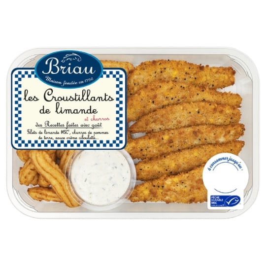 Poisson préparé les croustillants de limande MSC et churros MAISON BRIAU