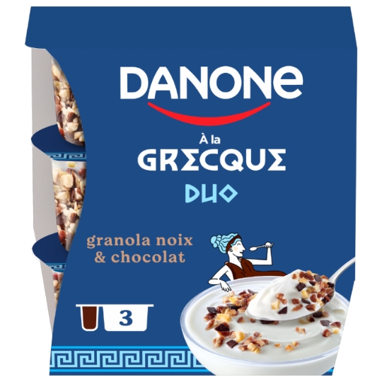 Yaourts à la Grecque Duo Granola Noix et Chocolat Noir DANONE