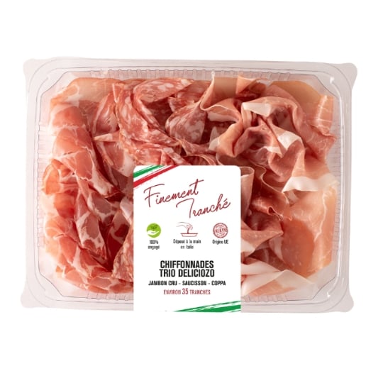 Chiffonnade  trio deliciozo jambon cru italien saucisson coppa CORTE DEL GUSTO
